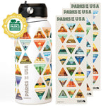Matte White Parks Of The USA Bucket List Bottle