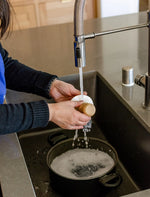 Solid Dish Soap in White Porcelain Bowl