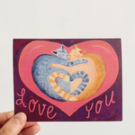 Cuddling Cats Card