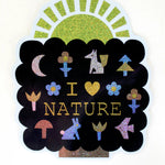 I Love Nature Glitter Vinyl Sticker