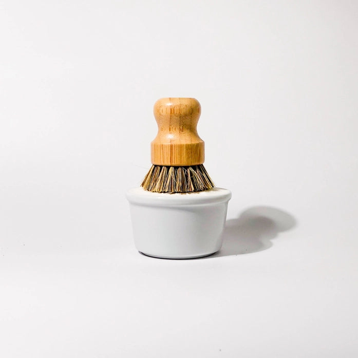 Solid Dish Soap in White Porcelain Bowl