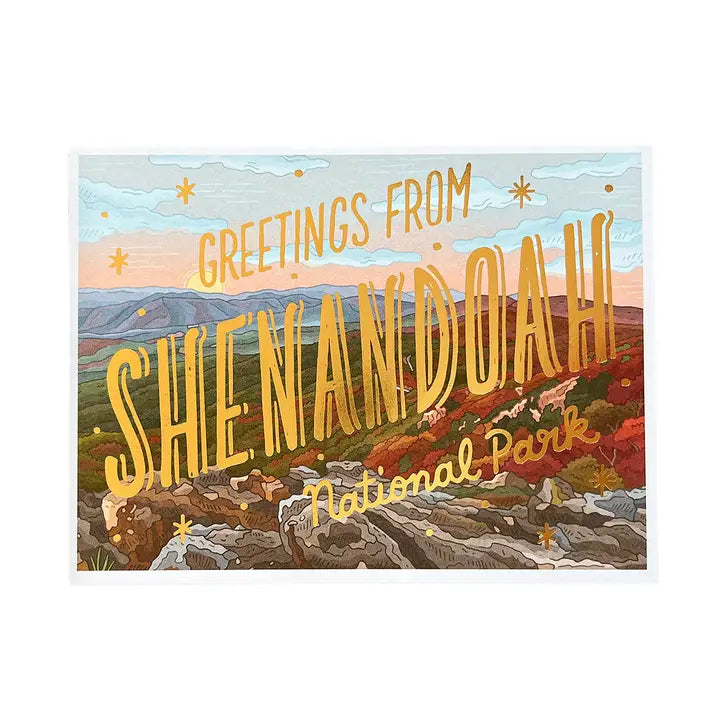 Shenandoah Foil Postcard