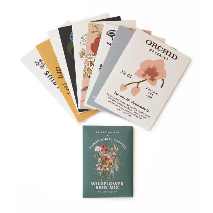 Flower Zodiac Sticker Card Sets