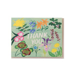 Mint Floral Thank You Card