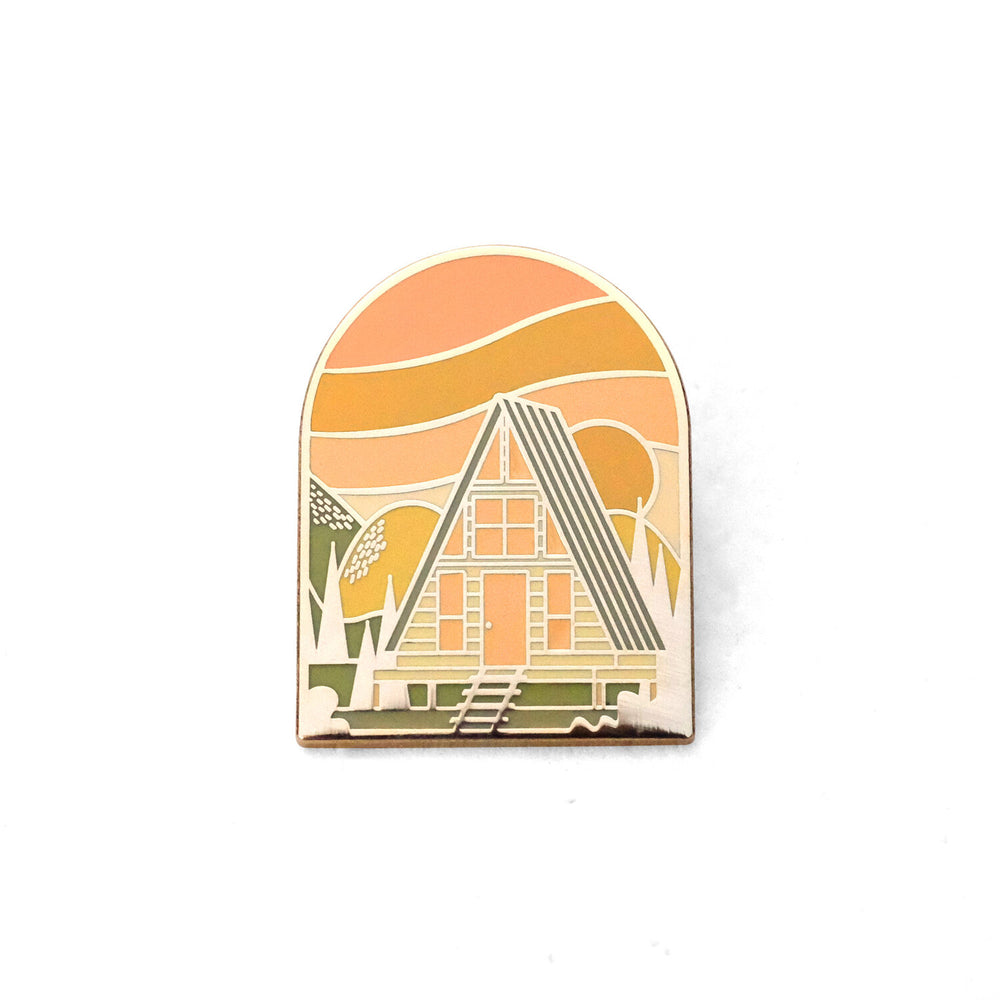 Summer A-Frame Cabin Pin