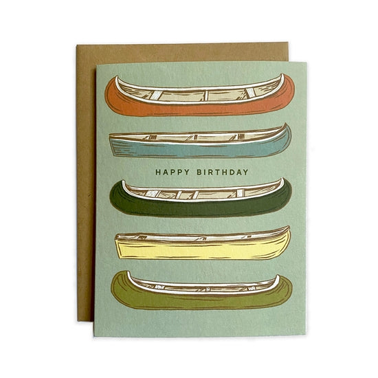 Happy Birthday Canoe Greeting Card