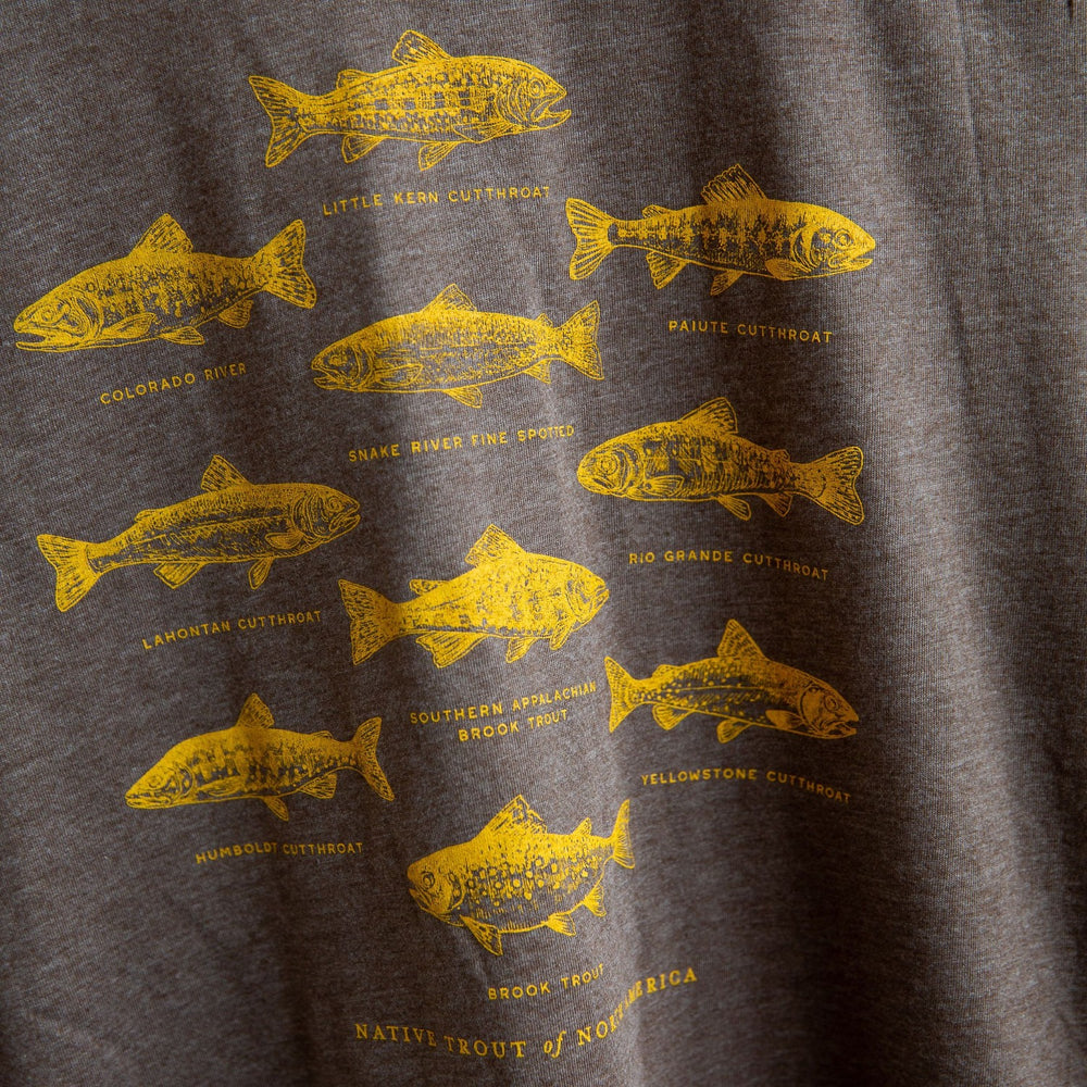 Trout of North America T-Shirt - Heather Brown