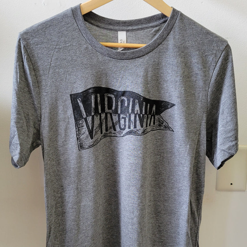 Virginia Flag T-shirt - Heather Grey
